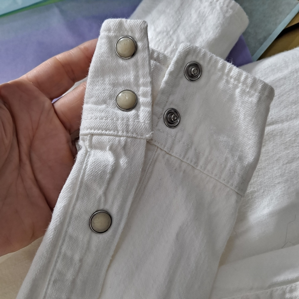 Lucky Brand White Western Snap Button Down Shirt - Picture 4 of 11
